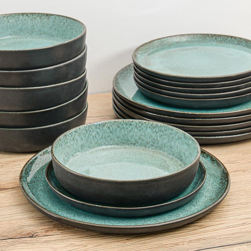Lot De 6 Assiettes Plates La Mediterránea - Porcelaine, Motif Rosetta